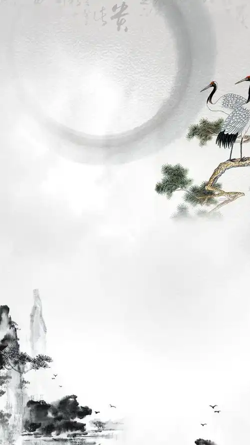 中国风仙鹤h5素材背景