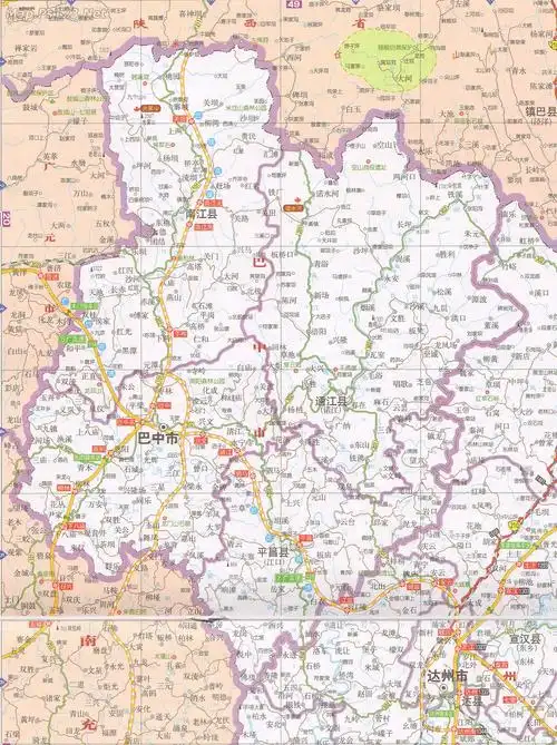 巴中市交通地图