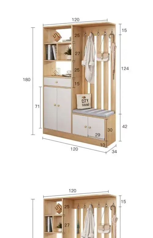 莱月格进门鞋柜换鞋凳一体80cm长可坐玄关柜12米入户门门厅柜带衣帽架