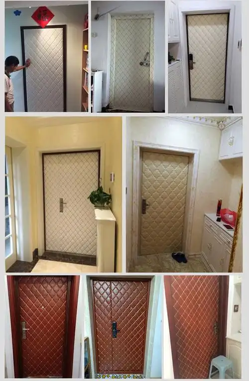 防盗门隔音软包北欧贴皮革面料加厚隔音吸音保暖进户门材料入户门自粘