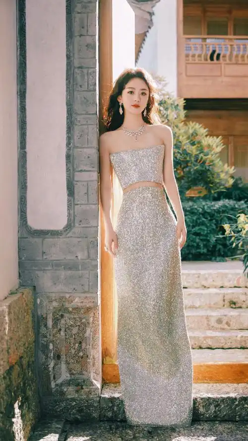 赵丽颖闪钻礼服##赵丽颖檀健次同框