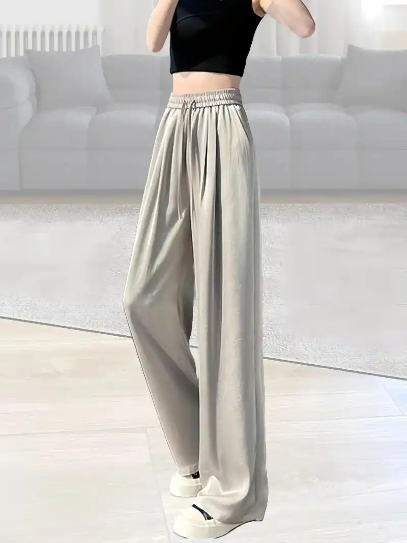 醋酸冰丝阔腿裤女夏季薄款 防晒裤