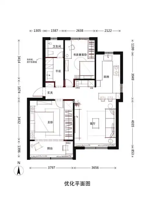 73设计师日常练习手绘改造户型