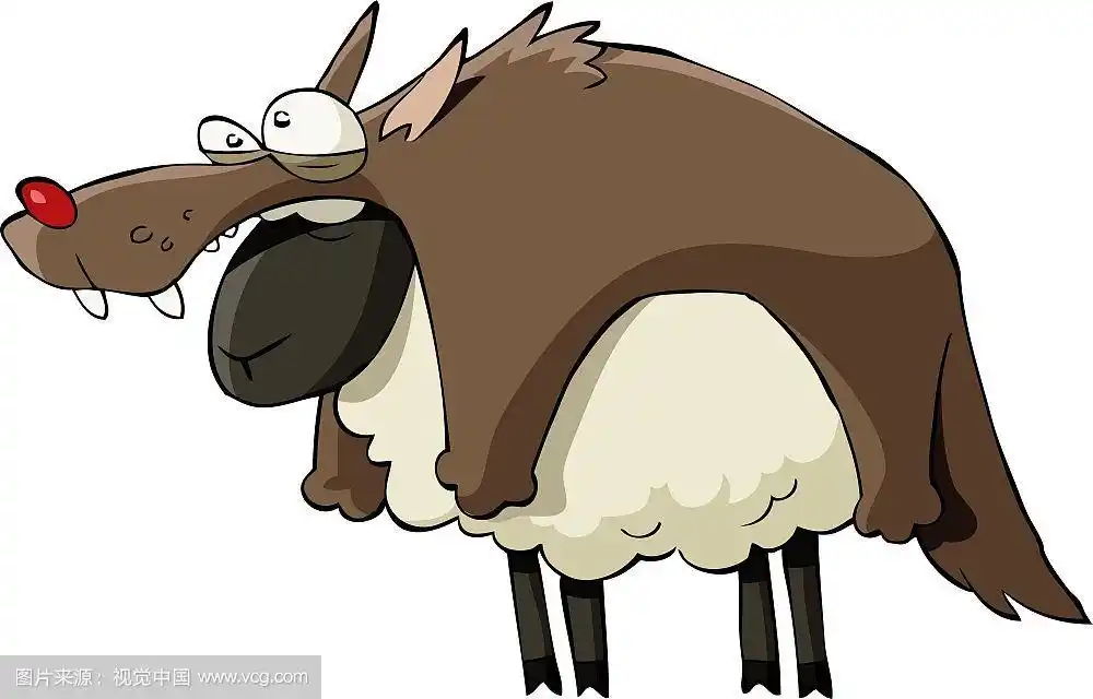 披着狼皮的羊,矢量图