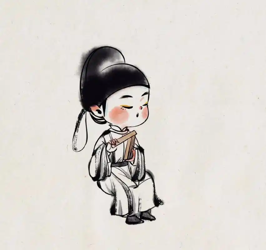 彩铅手绘#q版古装人物 - 抖音