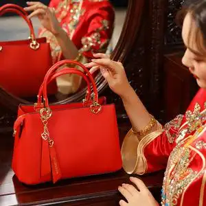 婚包女新娘红色包包2022新款结婚大容量结婚包包新娘包婚礼手提包