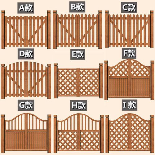 阳台庭院门小院门庭院大门双开门户外碳化花园田园