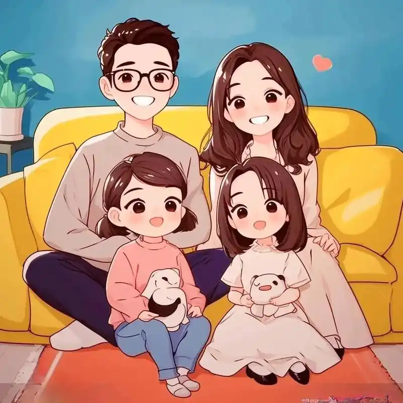 超有爱超治愈温馨卡通亲子头像# - 抖音