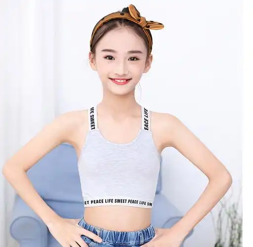 棉质抹胸12岁儿童运动上衣打底黑色白色2条装140l码建议体重5165斤