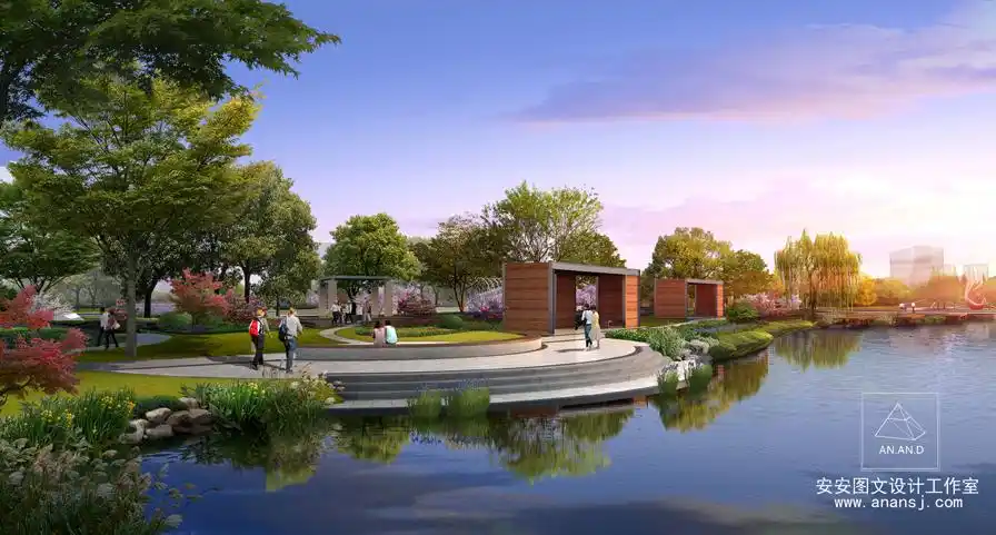 河道护坡效果图 - 安安设计表现