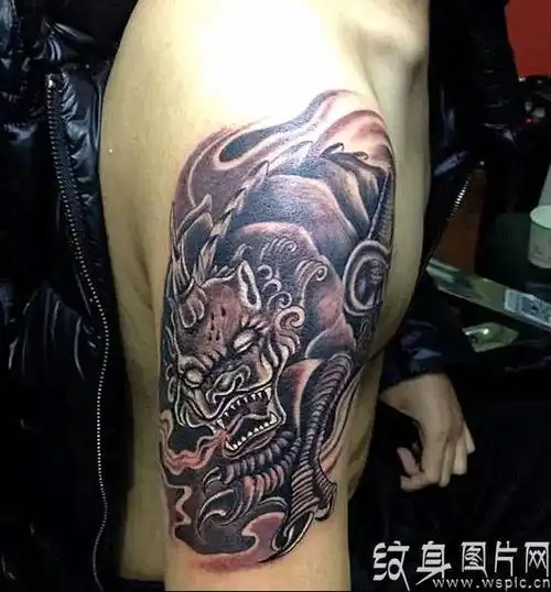 貔貅纹身图案大全,纹对位置才能辟邪开运(2)