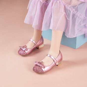 卟先生女童高跟鞋儿童单鞋水晶鞋公主鞋中大童表演出鞋走秀小女孩礼服