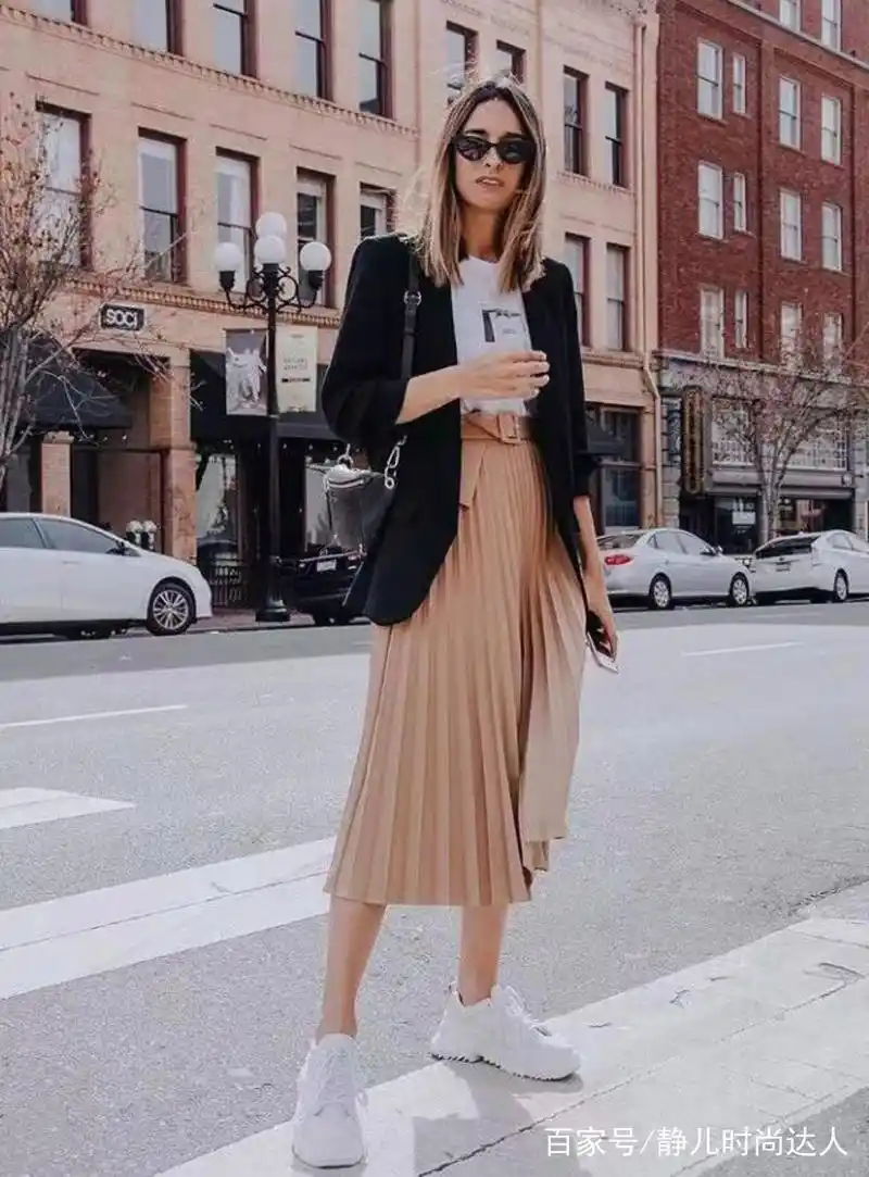 不同长度百褶裙,适合身高不同的女性穿着,时尚百搭!