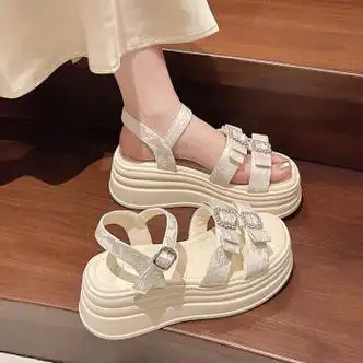 女士凉鞋>安踏断码361断码防水台高跟凉鞋女夏季小个子厚底增高时装鞋