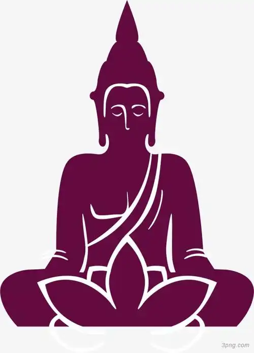 紫色宗教佛像剪影png素材透明免抠图片-其他元素-三元素3png.com