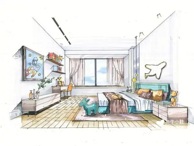 室内设计马克笔手绘效果图儿童房