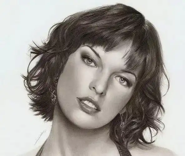 外国明星美女肖像素描画