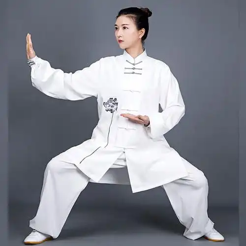 新高档太极拳中长服装国风服中练功棉麻飘逸新款太极服