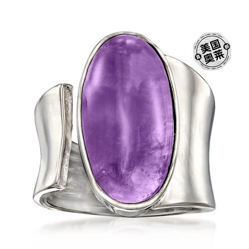 ross-simons 925 银紫水晶环绕戒指 - 紫色 【美国奥莱】直发