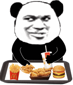 熊猫头吃薯条麦当劳动图表情包_熊猫_麦当劳_薯条_动图表情