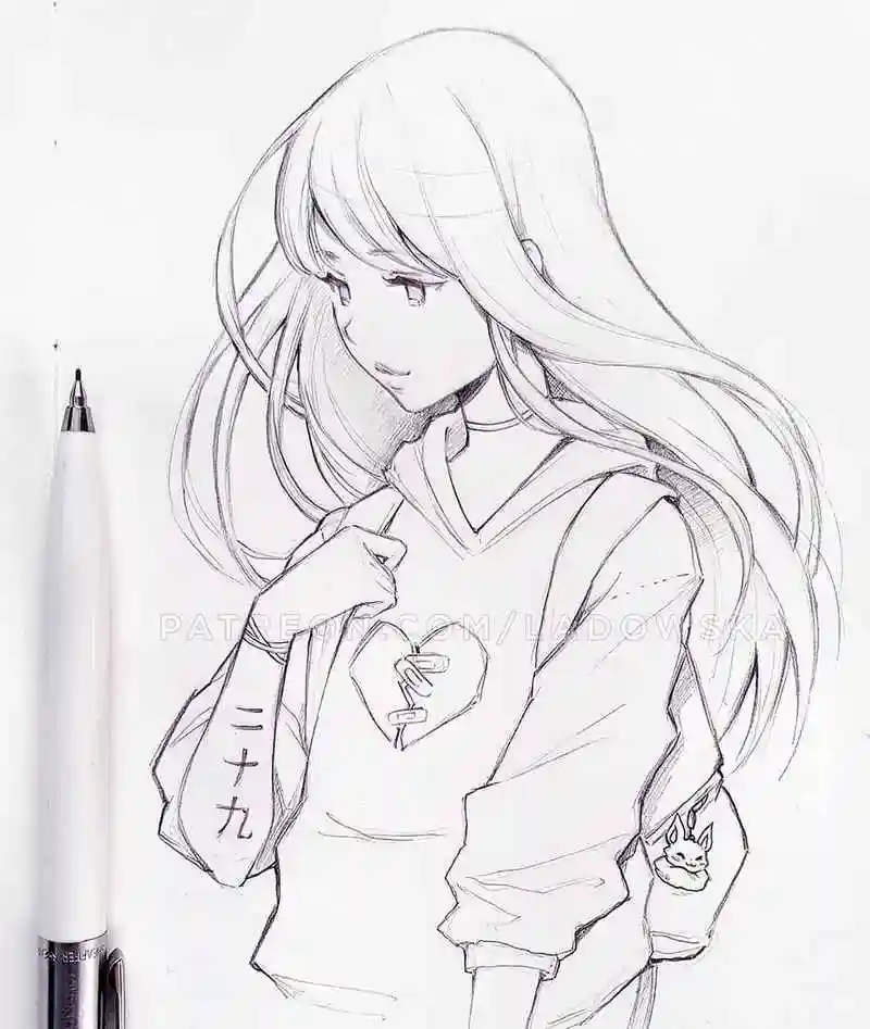 主页 美术作品 铅笔画  初学者应该多准备一些动漫人物线稿临摹图,ins