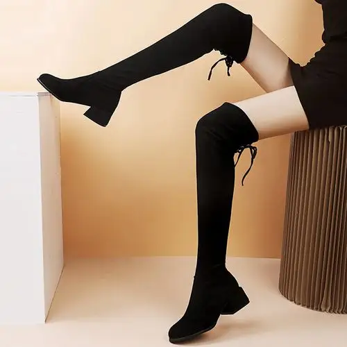 长靴女过膝靴2022年秋季新款高跟长筒靴网红瘦瘦鞋性感弹力高筒靴