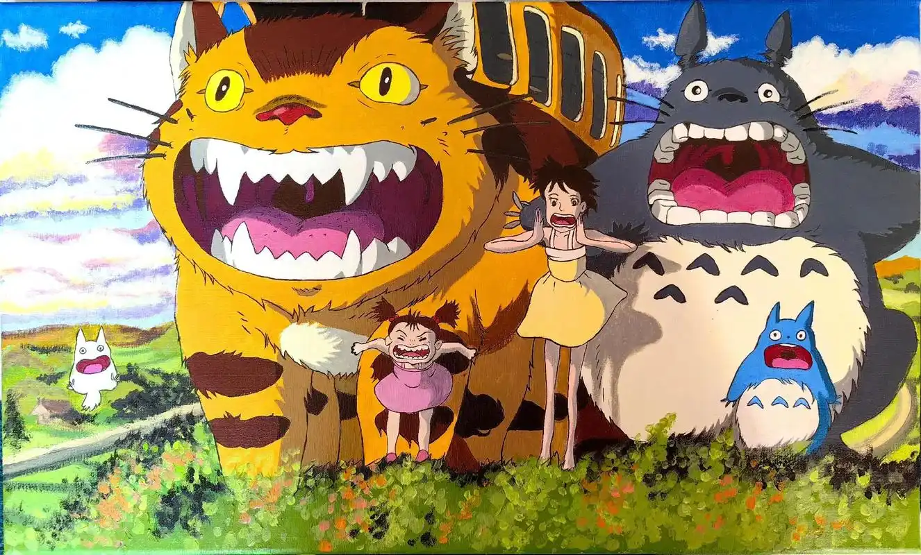 苗苗丙烯画宫崎骏动漫龙猫
