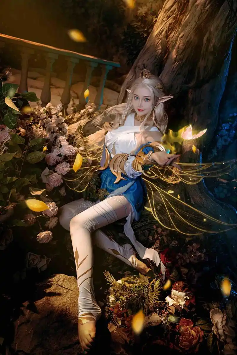 《王者荣耀》王者同人艾琳cos精灵正片经典还原