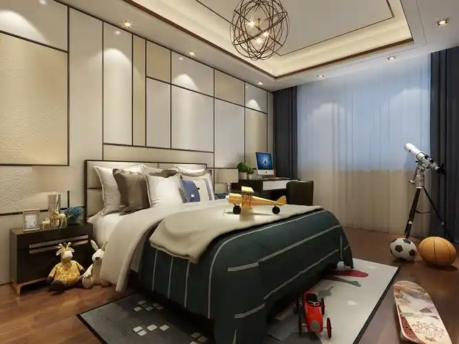 三室装修效果图  新中式风格138平米装修样板间 锦达豪庭