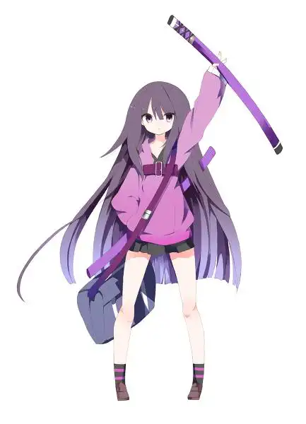 求动漫紫发美少女图片