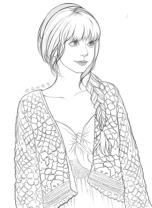 谁会不喜欢虞书欣这样的甜妹摸鱼线稿