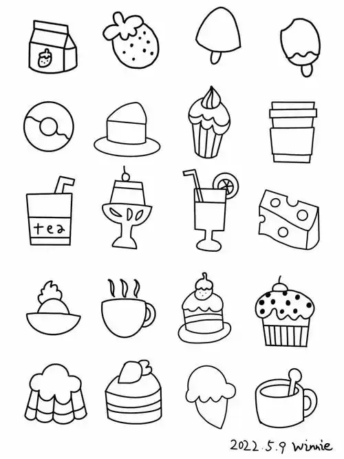 画画197小食物简笔画ipad手绘