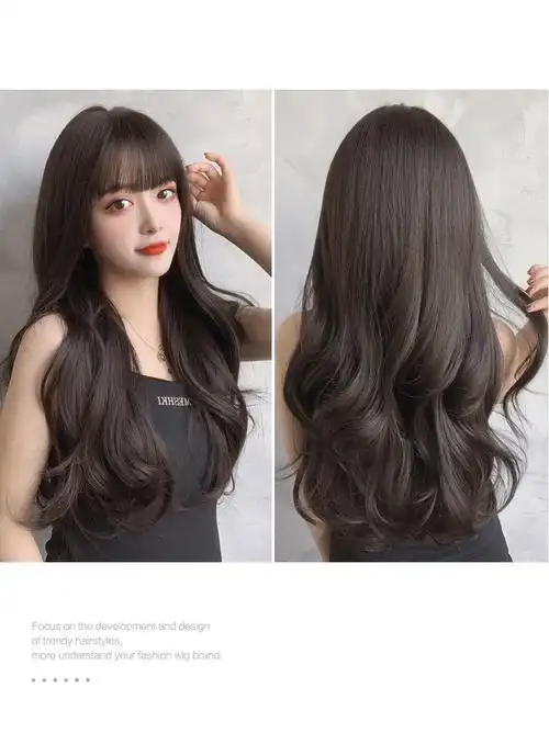 唐妮假发女中长发卷发大波浪自然全头套式气质发型圆脸假头发发套蜜茶