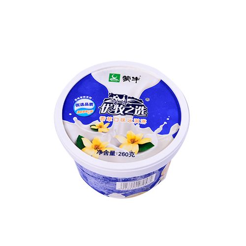 蒙牛香草口味冰淇淋冰糕雪糕冰激凌冰激淋冰淇凌260克杯