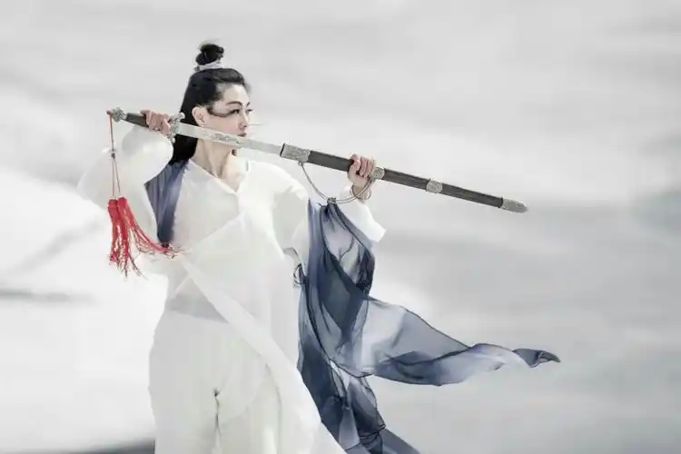 写美篇                            万 波      白衣女侠仗剑行,专替