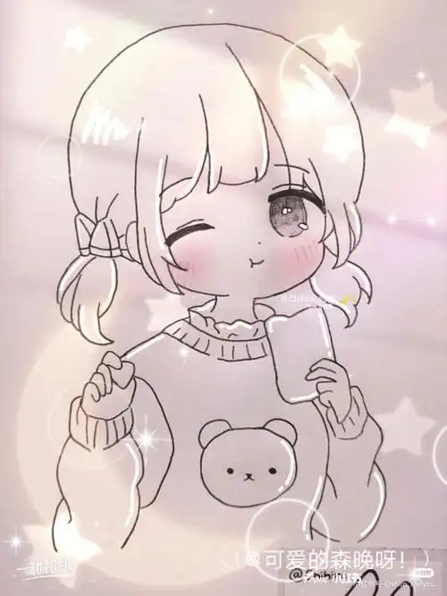 绘画过程可爱的小女孩