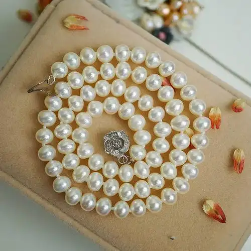 超值新品极亮纯白近全无暇天然白色小珍珠项链锁骨链颈链67mm