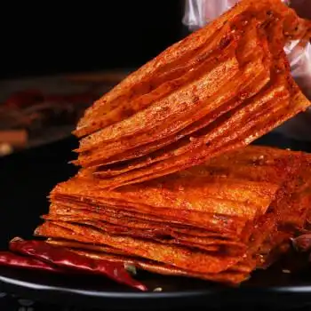 恒愎手撕大辣片湖南特产麻辣网红零食儿时豆皮豆干辣条怀旧小吃4大包