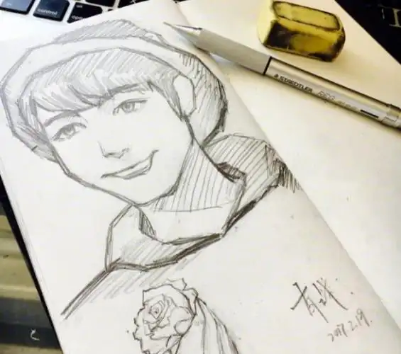 从曝光出的线稿来看,肖战画场景插画图也是不在话下.