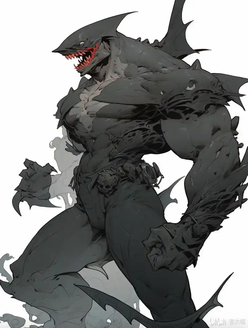 肌肉鲨鱼人.#furr兽人 #二次元 #插画 #兽图 #图片 - 抖音