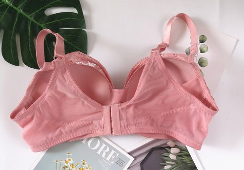 新款外贸豆沙色蕾丝网奢华性感聚拢上托侧收文胸