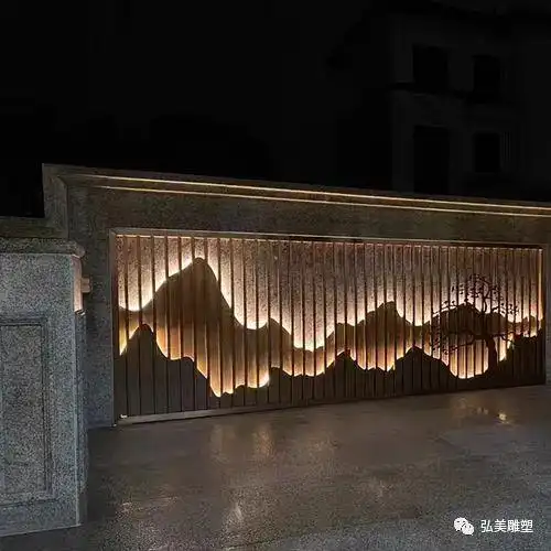 售楼部大门入口特色景墙屏风隔断款式设计大全