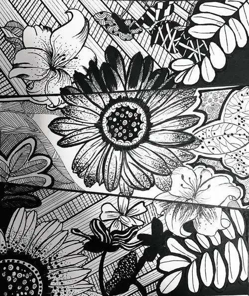 艺苑画室初中线上课程——黑白设计画