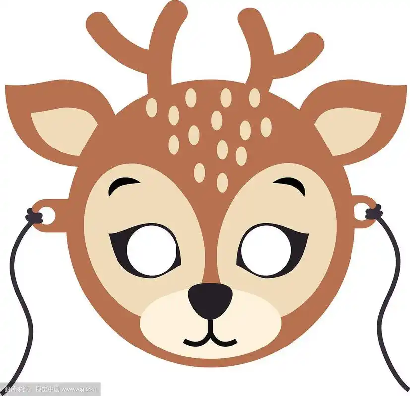 鹿狂欢节面具斑点驯鹿与角