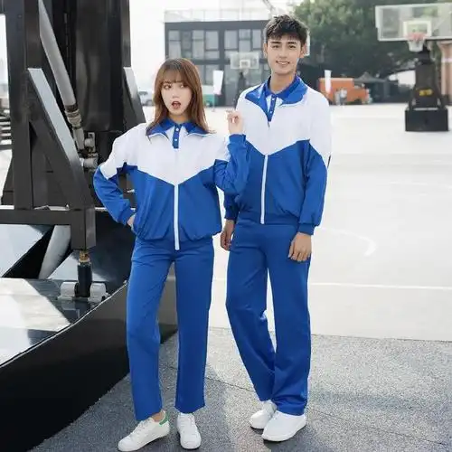 春秋款中小学生蓝白校服幼儿园园服初高中生秋季运动会套装