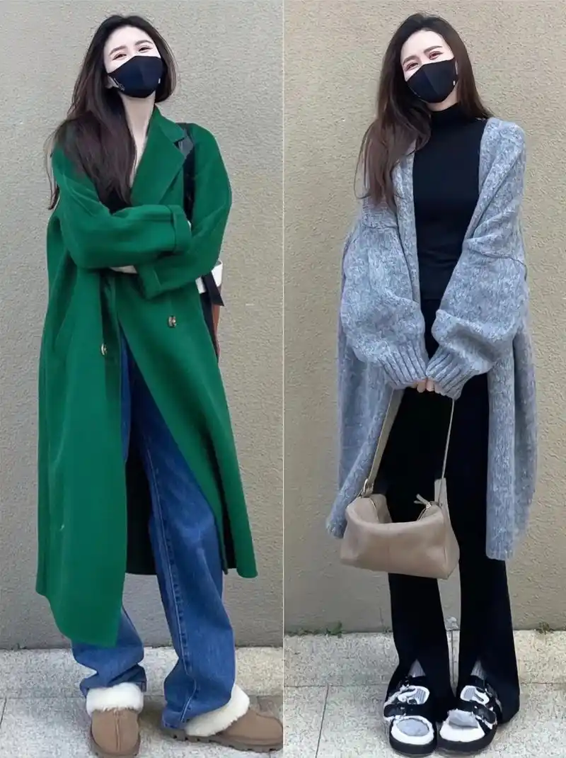 秋冬慵懒风大衣77毛衣外套穿搭