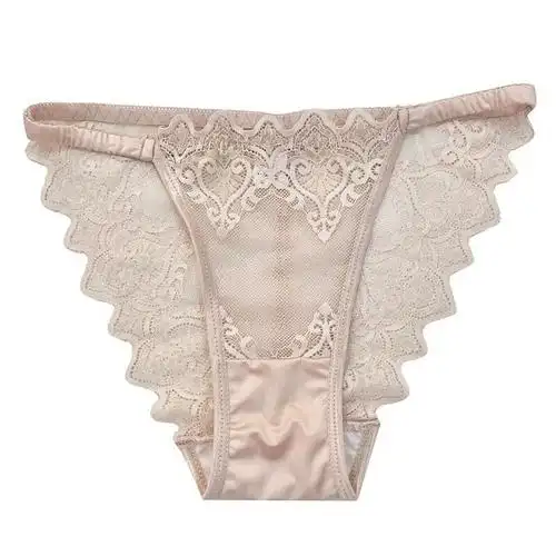 薄款女中低腰纯欲透明镂空网纱三角裤纯棉裆少女性感四季蕾丝内裤
