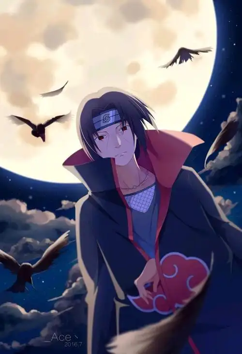 那夜的恨,是你给的爱 那夜的月,是两个人的泪—绝美宇智波鼬壁纸