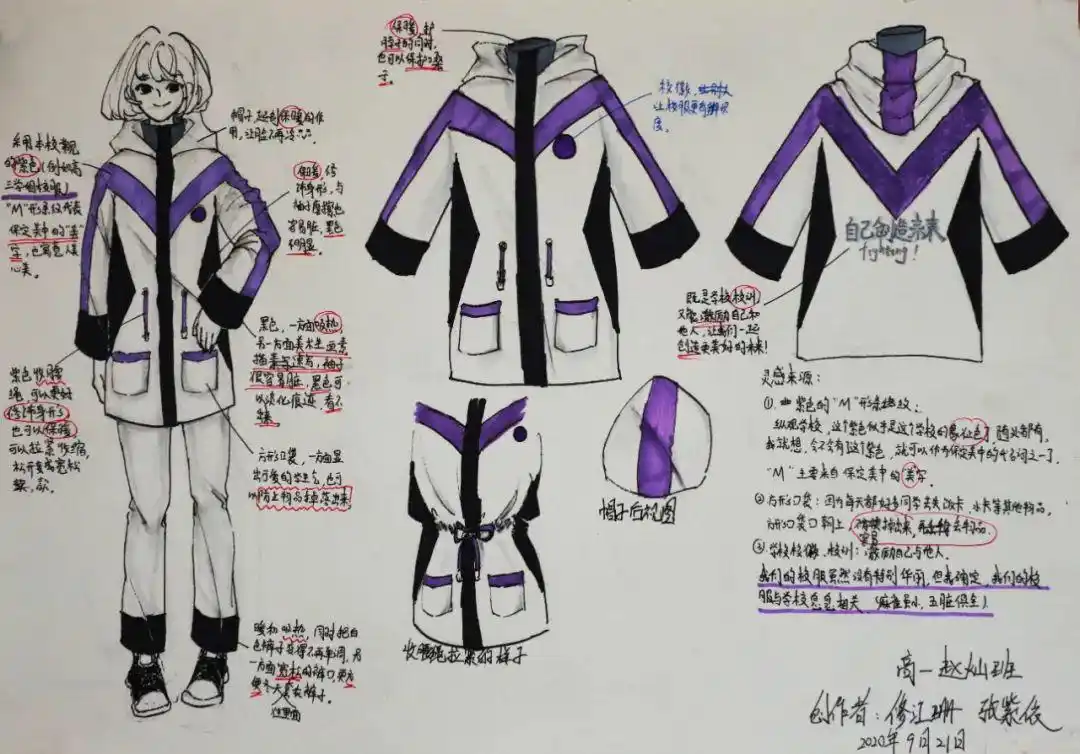 保定市美术中学投票啦第五届校服设计大赛之冬季服装高一