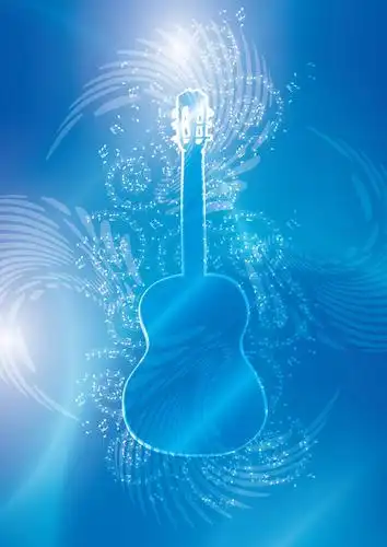 蓝色背景,吉他,音乐,音符,矢量,背景,抽象